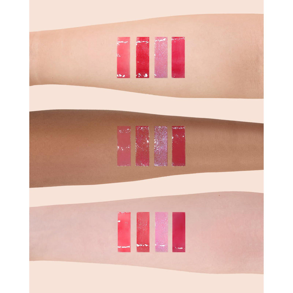 Flower Knows lip gloss application reveals high shine finish