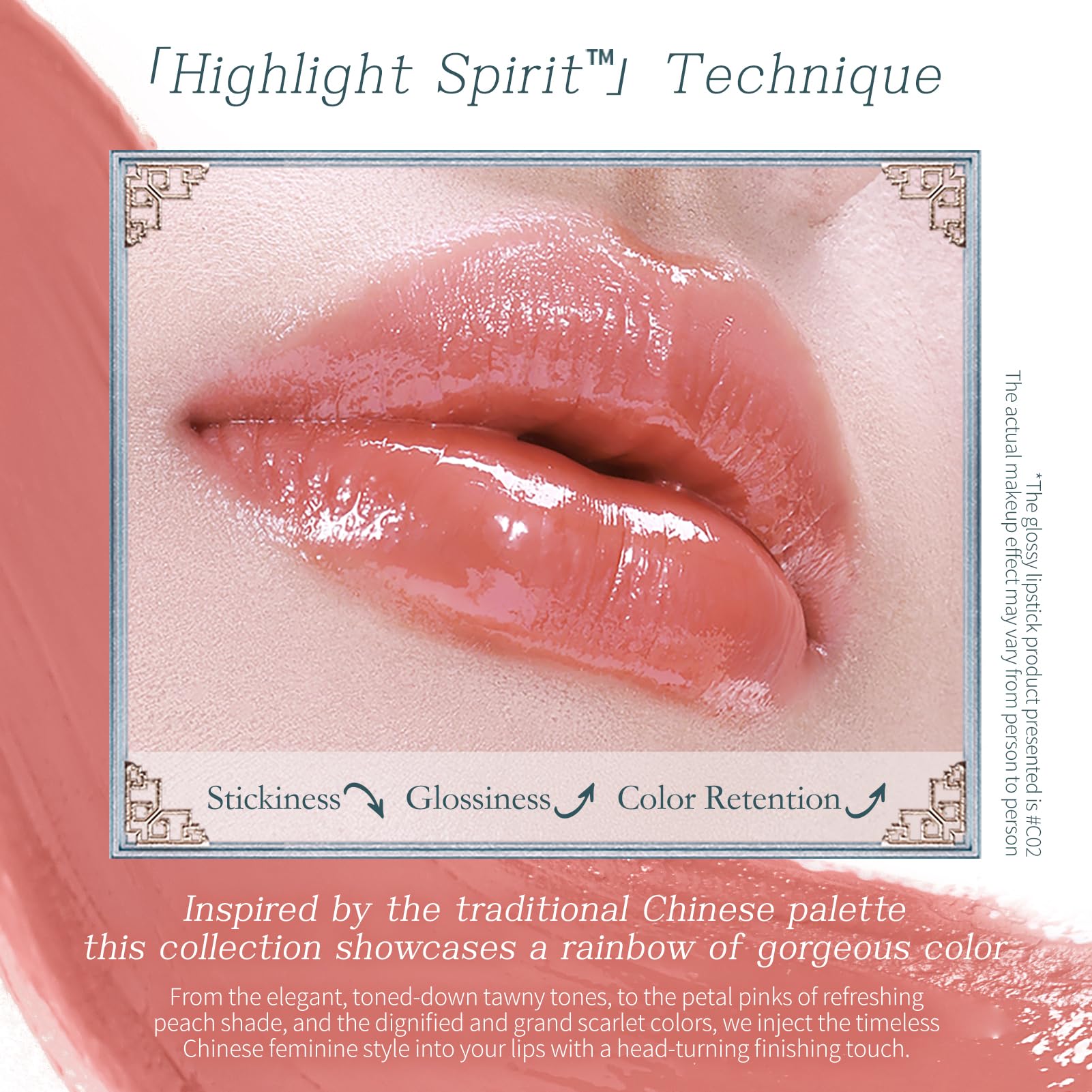 Flower Knows Long-wear gloss on lips suggests all-day comfort.