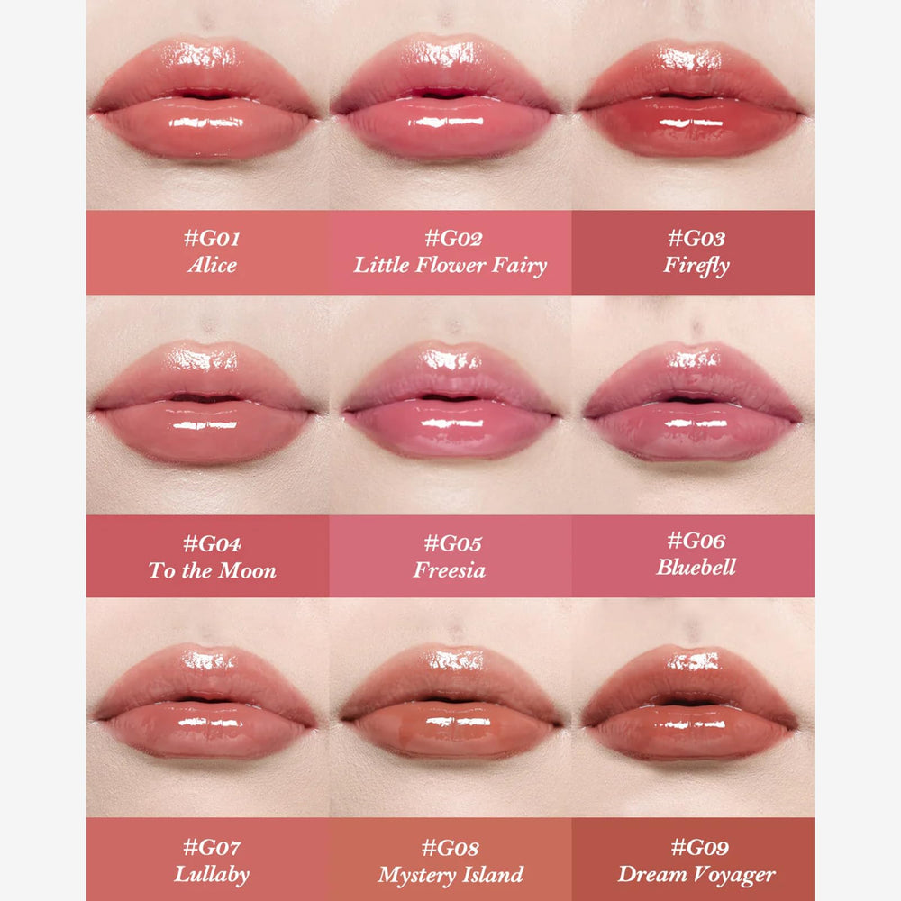 Flower Knows lip lacquer applicator closeup demonstrating smooth, even tint application.