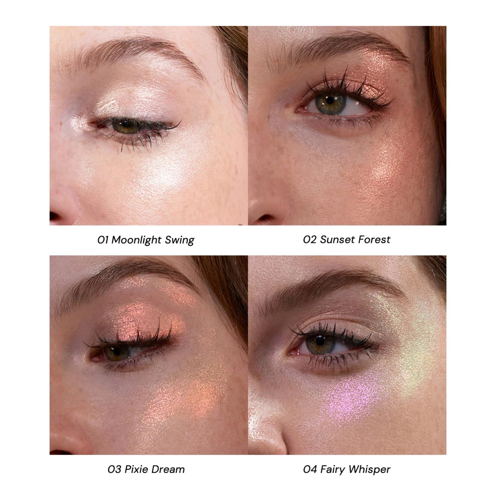Flower Knows Midsummer Fairytales 02 Gold swatch adds warm glow on skin