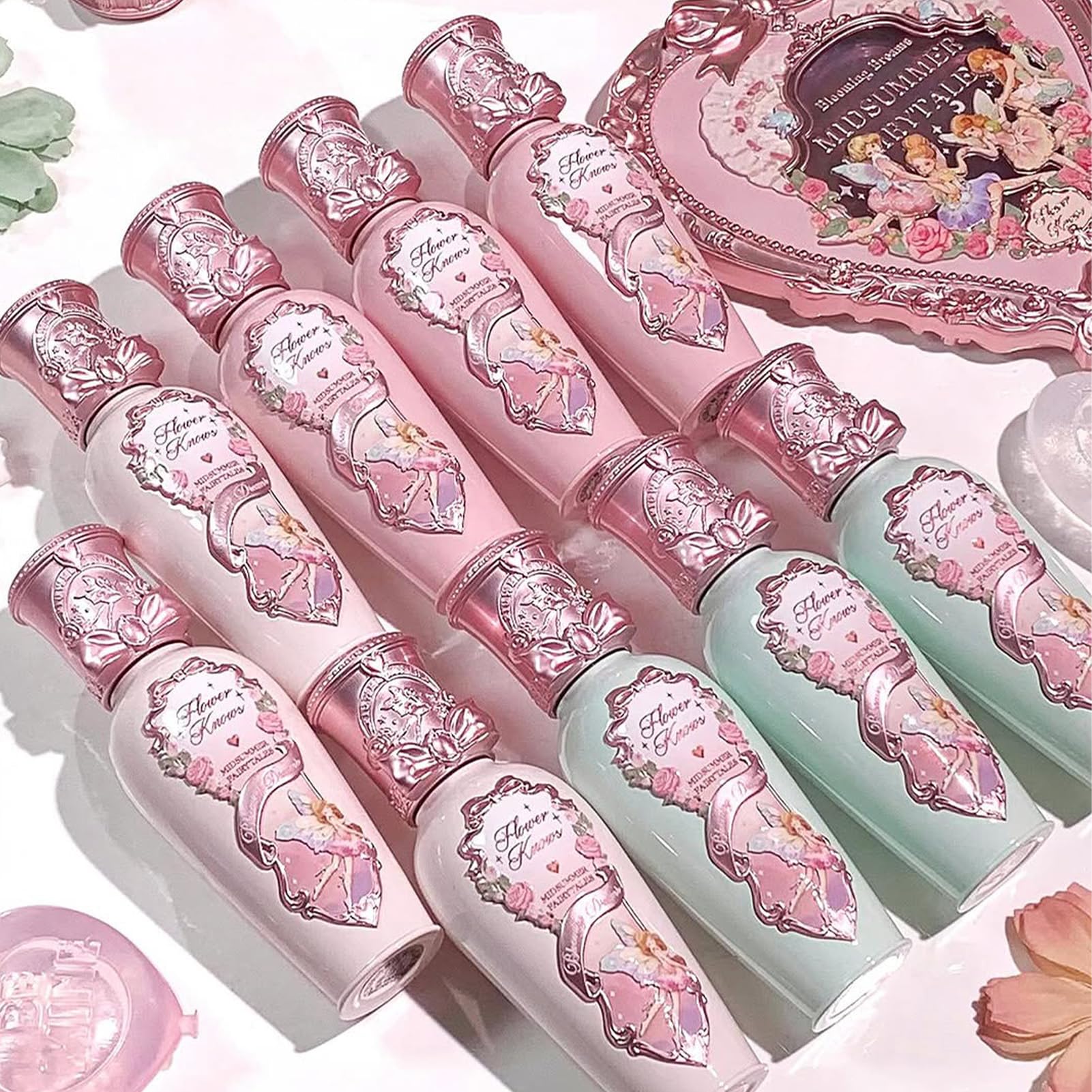 Flower Knows lips wearing gloss for a hydrated, luminous finish.