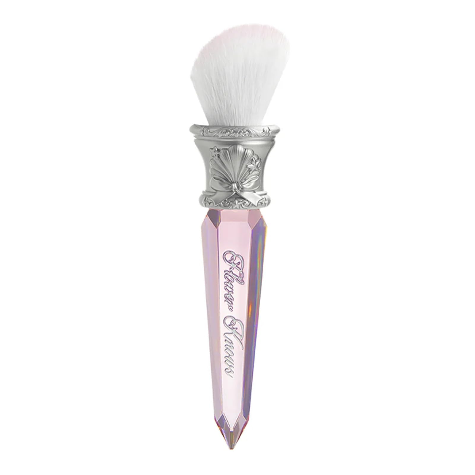 Flower Knows Shell's Jewel Angled Blush Brush delivers precise pigment pickup for sculpted cheeks.