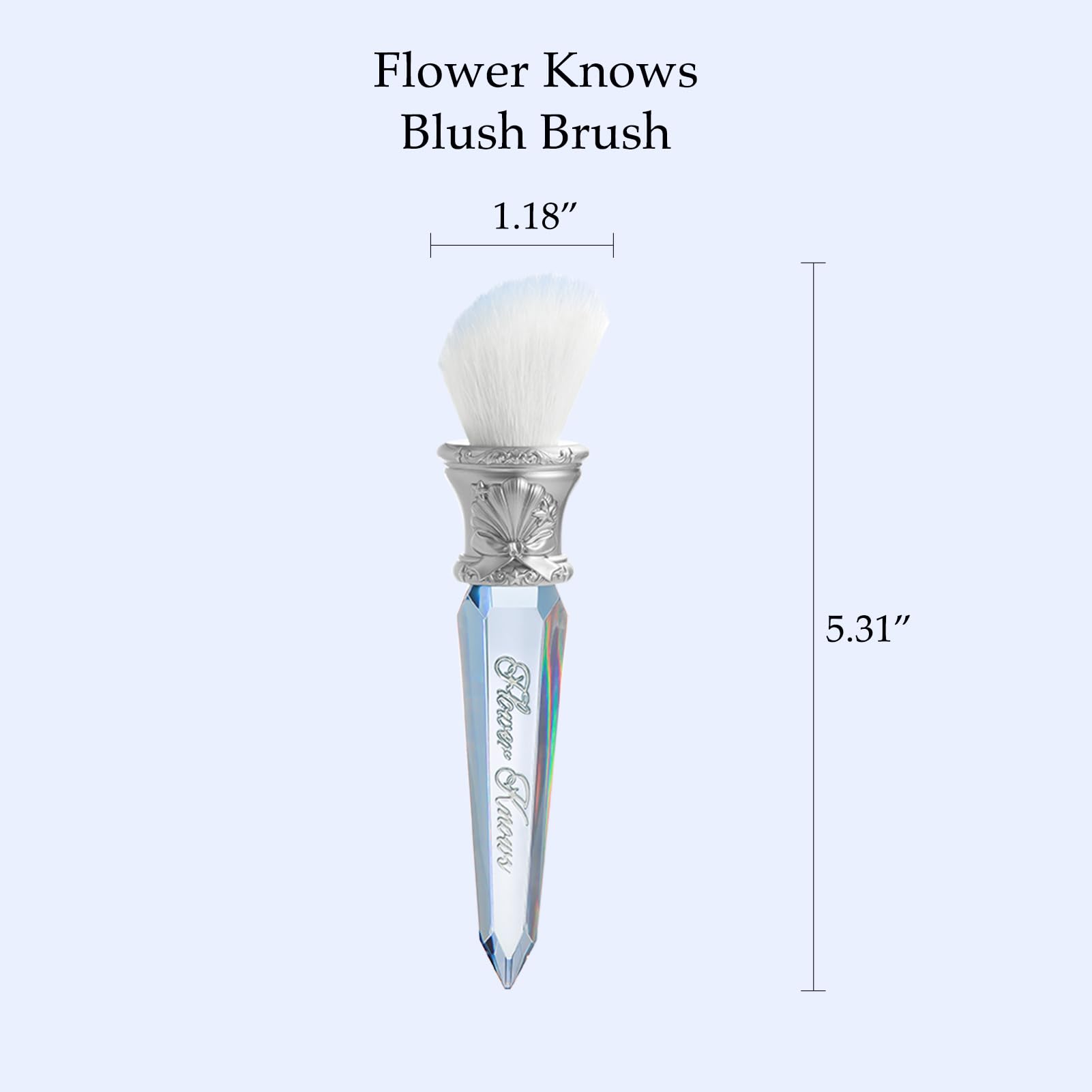 Flower Knows Shells Jewel angled brush closeup highlights ultra soft bristles for featherlight pickup