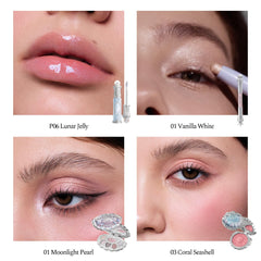 Flower Knows Shells Jewel Eyeshadow Palette provides versatile shades for depth and glow.