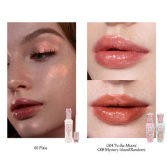 Flower Knows Shells Jewel Liquid Highlighter highlights cheekbones with a luminous finish.