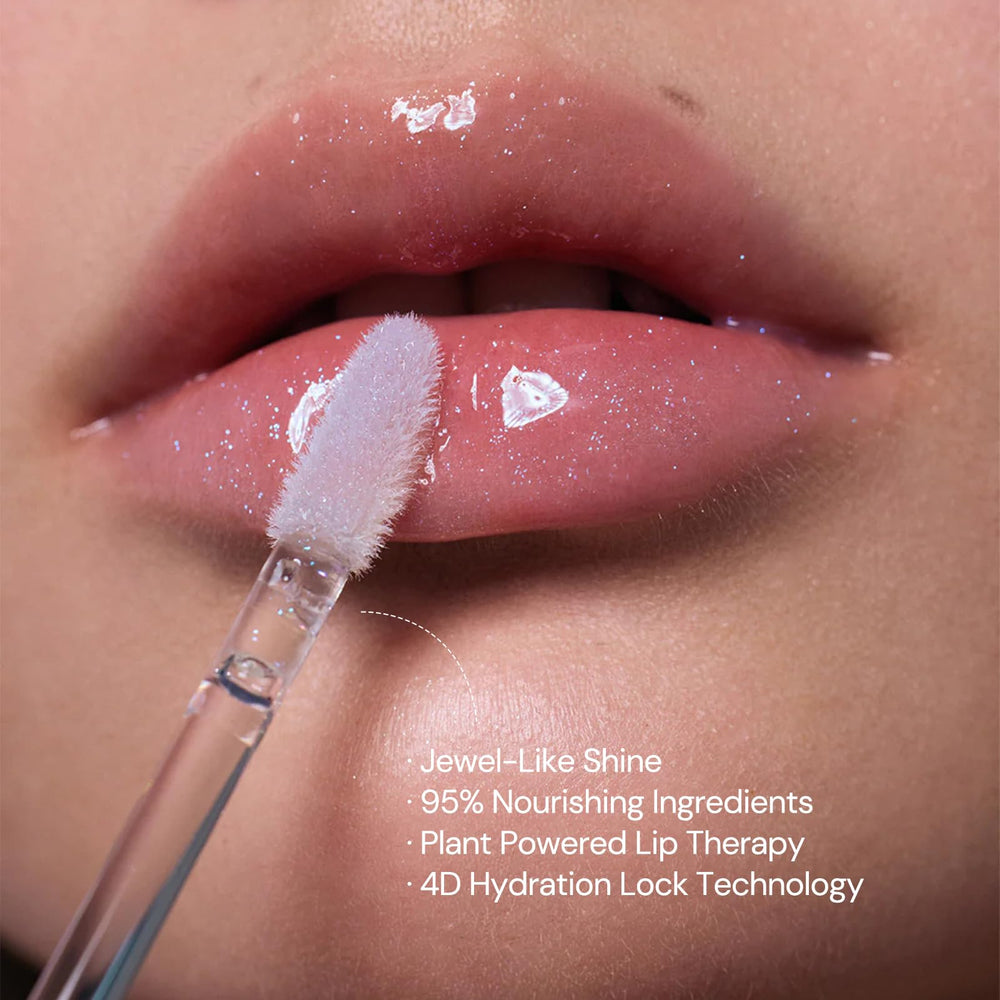 Flower Knows Shell's Jewel Nourishing Lip Glaze with Hyaluronic acid delivers lasting moisture