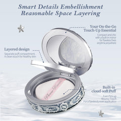 Flower Knows Shell's Jewel puff inside for easy travel application.