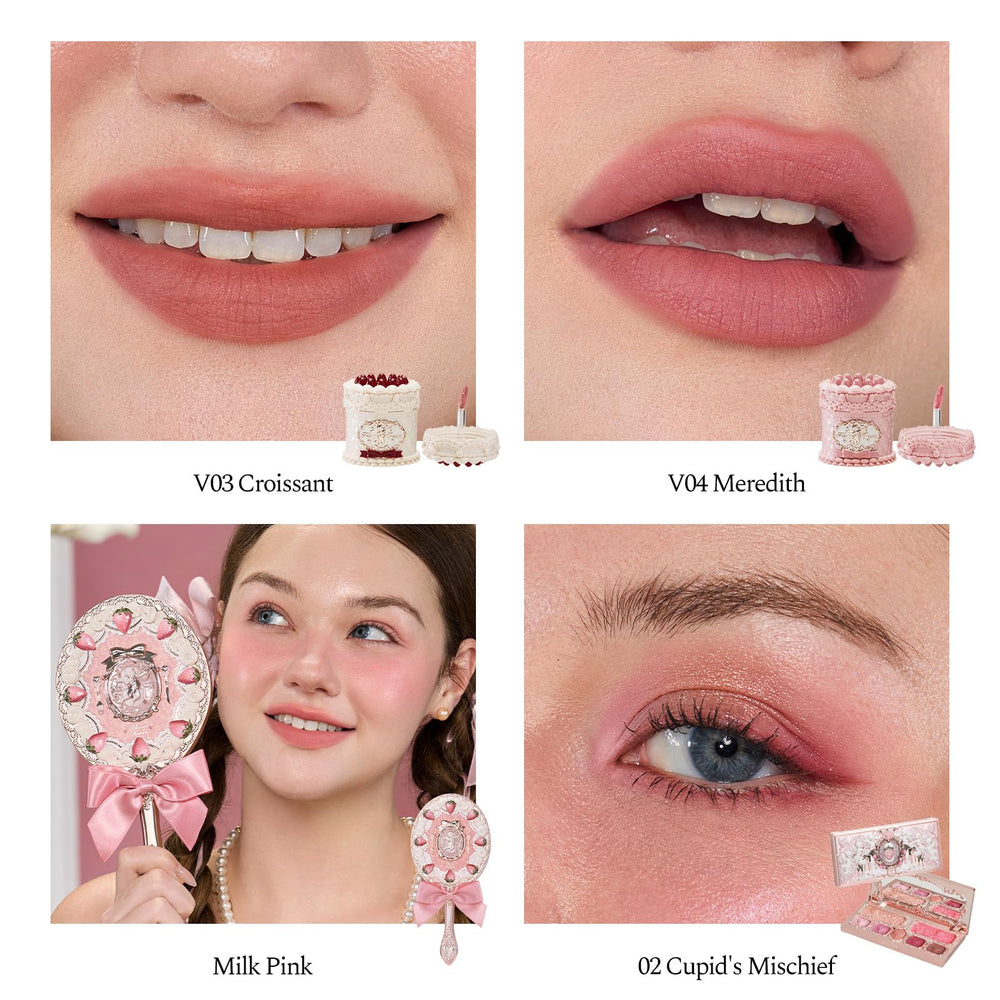 Flower Knows Strawberry Cupid blush 01 adds a gentle flush and natural glow.
