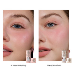 Flower Knows Strawberry Cupid blush 06 delivers rosy color and radiance.