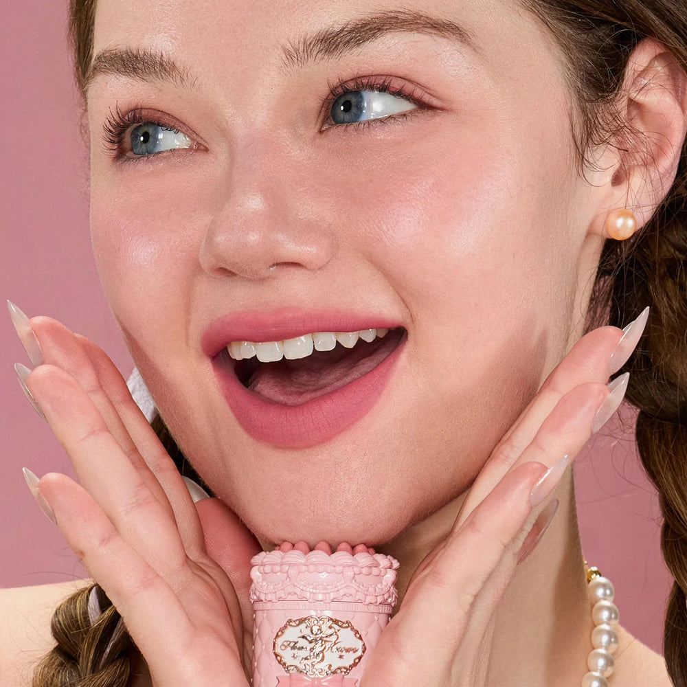 Flower Knows Strawberry Cupid Cake lip cream blurs lip lines for a smoother look.