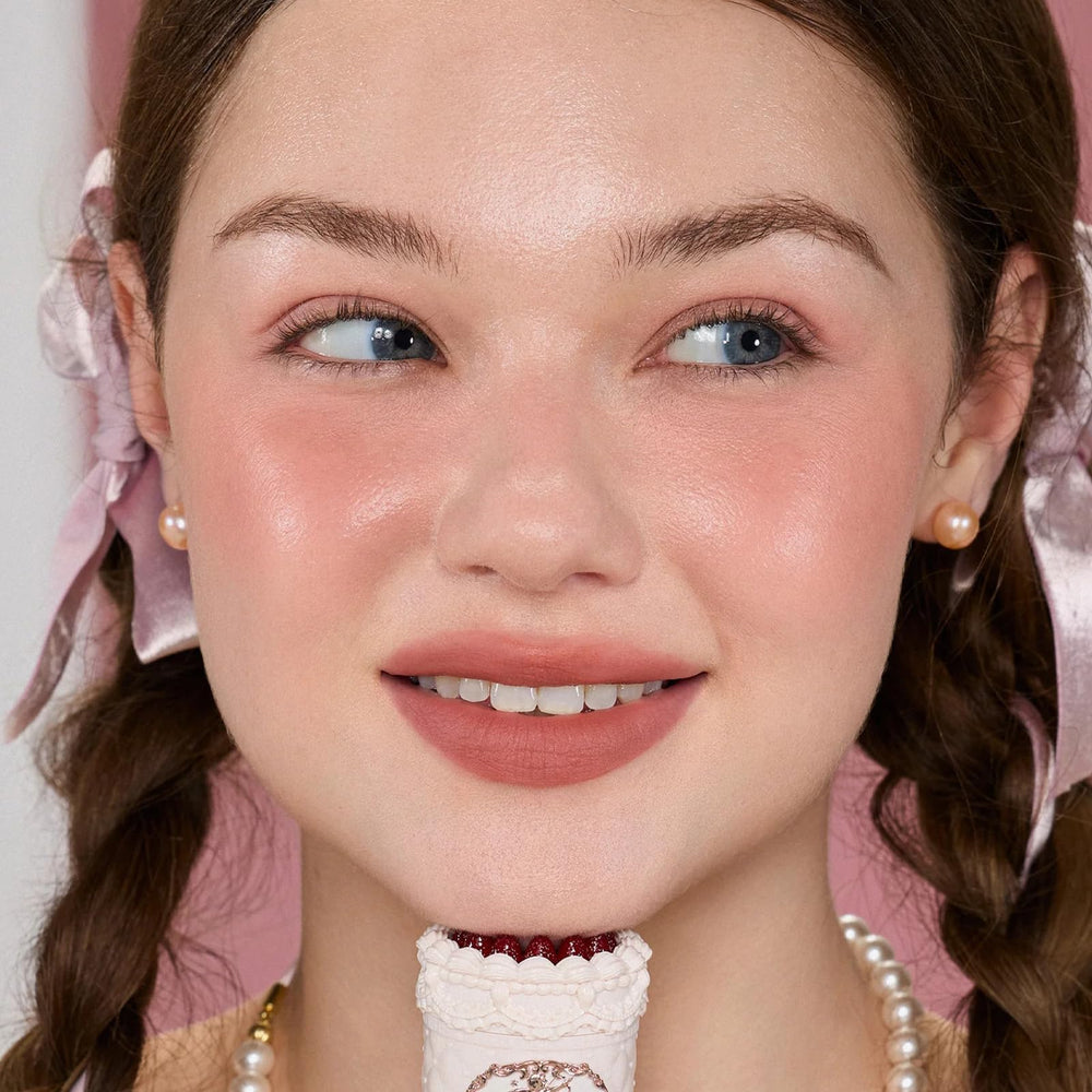 Flower Knows Lip Cream pink trio swatch for soft romantic glow.