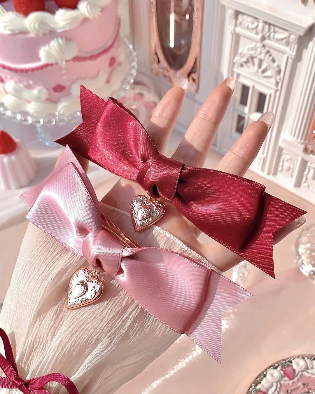 Flower Knows Strawberry Cupid hand mirror for quick checks on the go.
