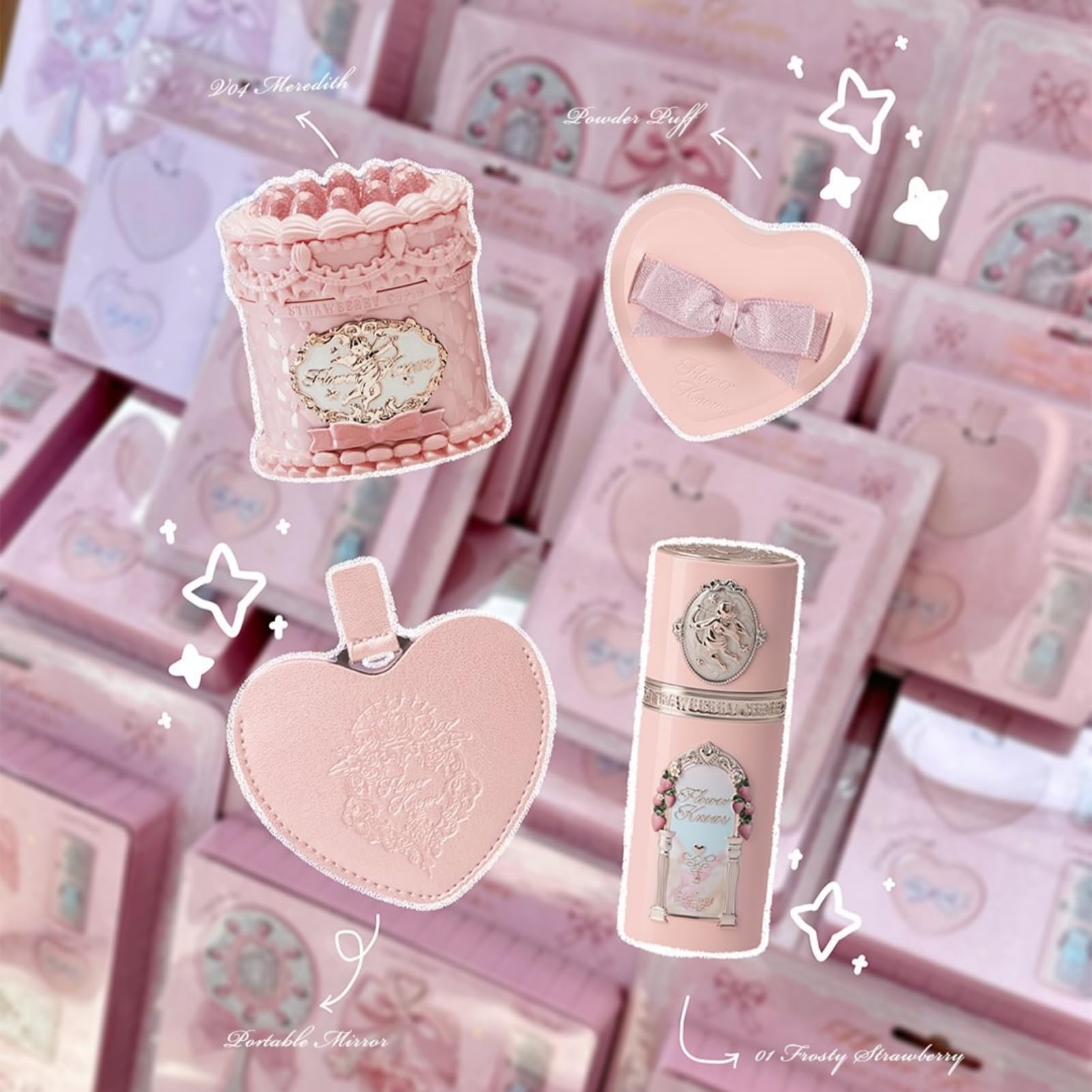 Flower Knows Strawberry Kiss Delight Set compact design for easy travel touch-ups.
