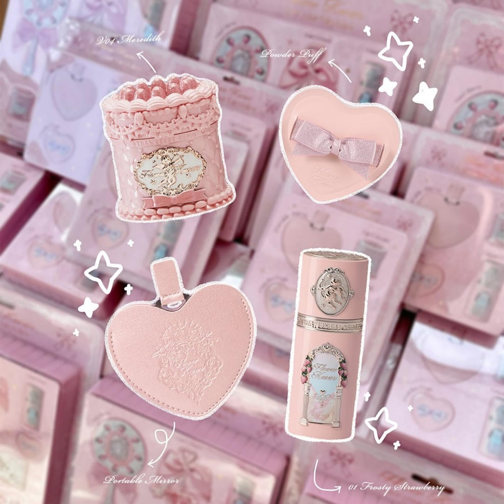 Flower Knows Strawberry Kiss Delight Set compact design for easy travel touch-ups.