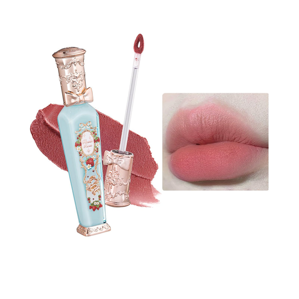 Flower Knows Strawberry Rococo Cloud Lip Cream bottle shows elegant Rococo design and premium lip look