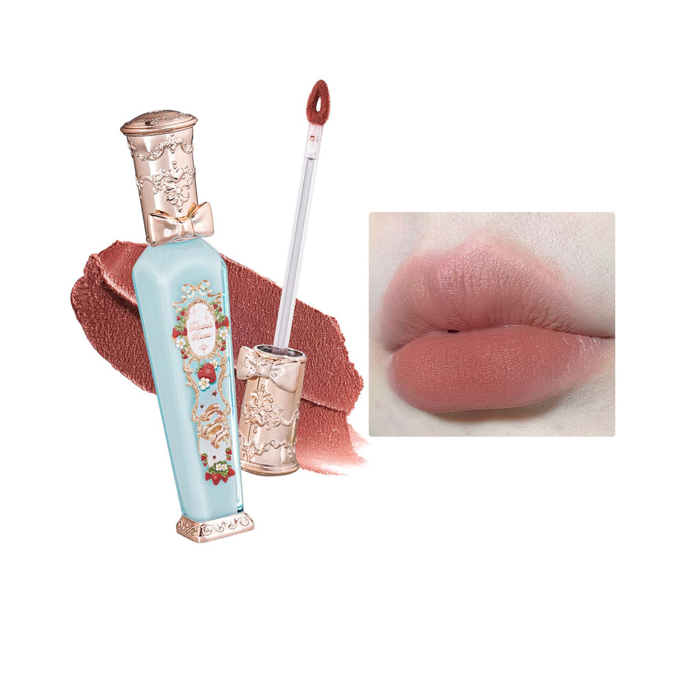Flower Knows strawberry rococo lip cream bottle with luxe packaging for gifting and display