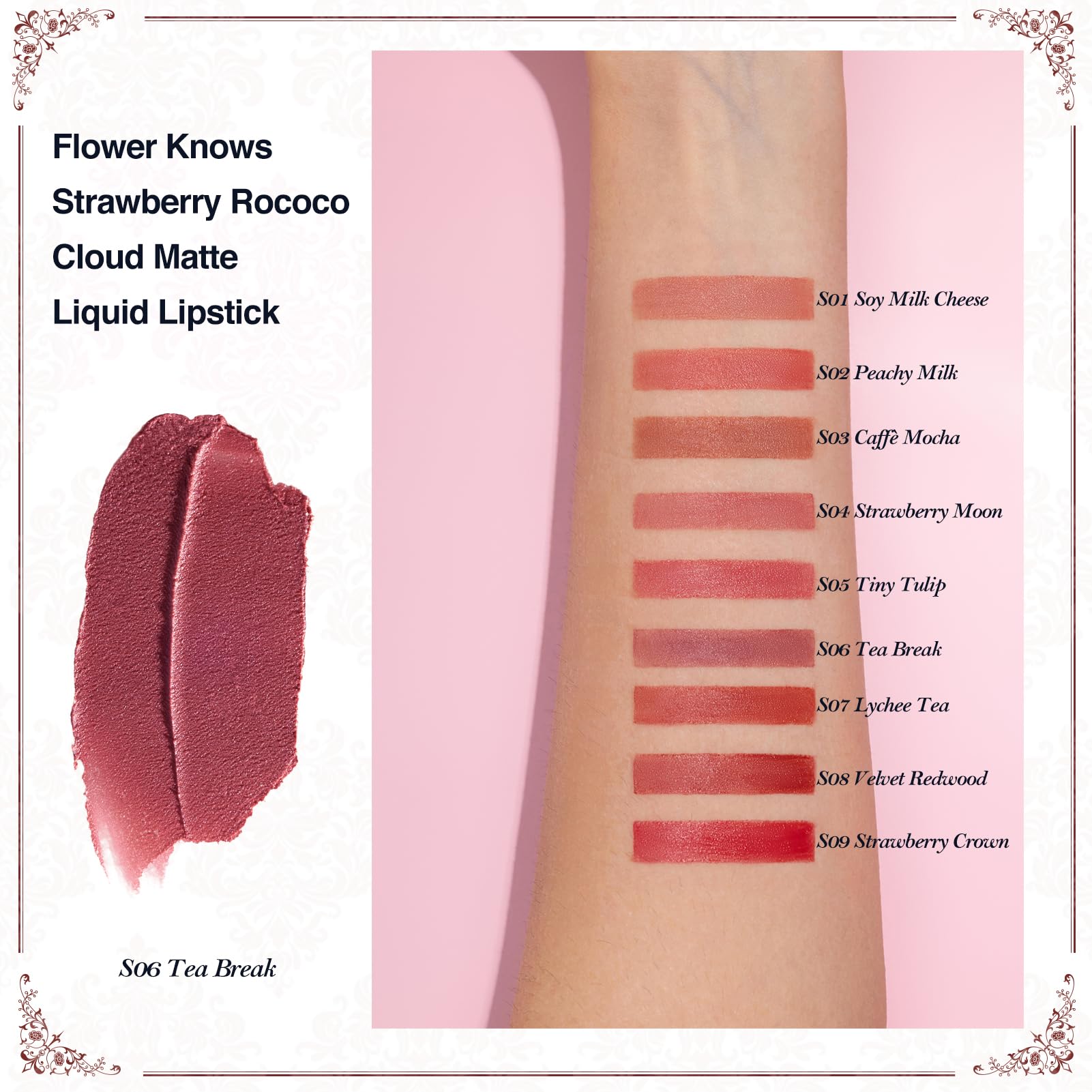 Flower Knows packaging close-up emphasizes luxury vegan lip bottle and premium feel.