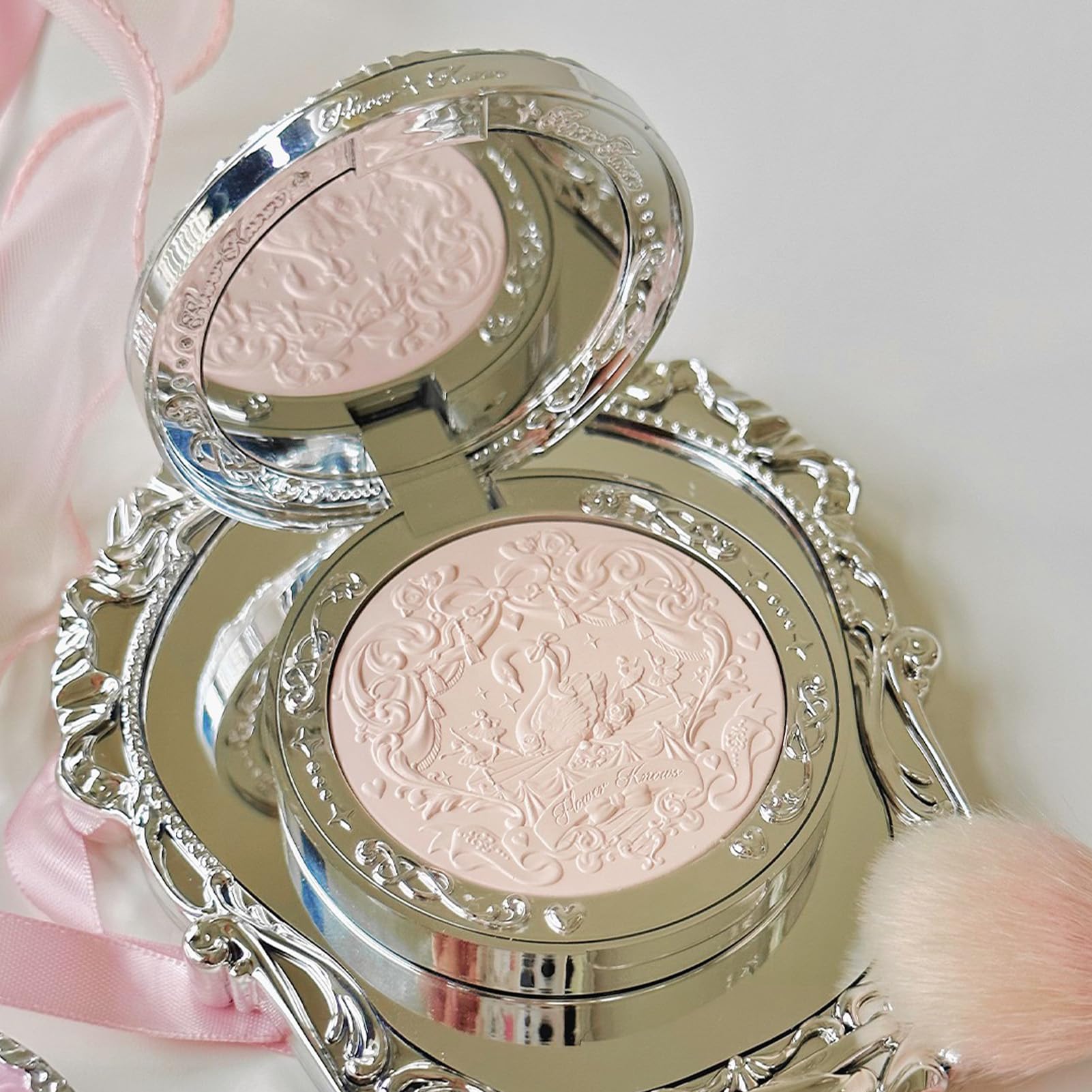 Flower Knows Swan Ballet blush-finish blends softly for natural radiance