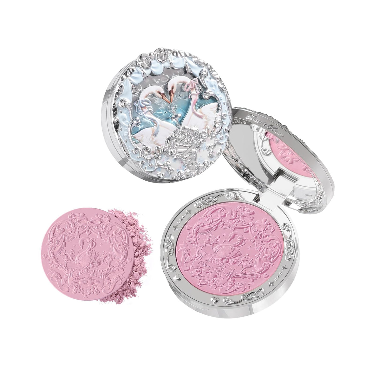 Flower Knows Swan Ballet embossed blush swan pattern for display-ready gifting.