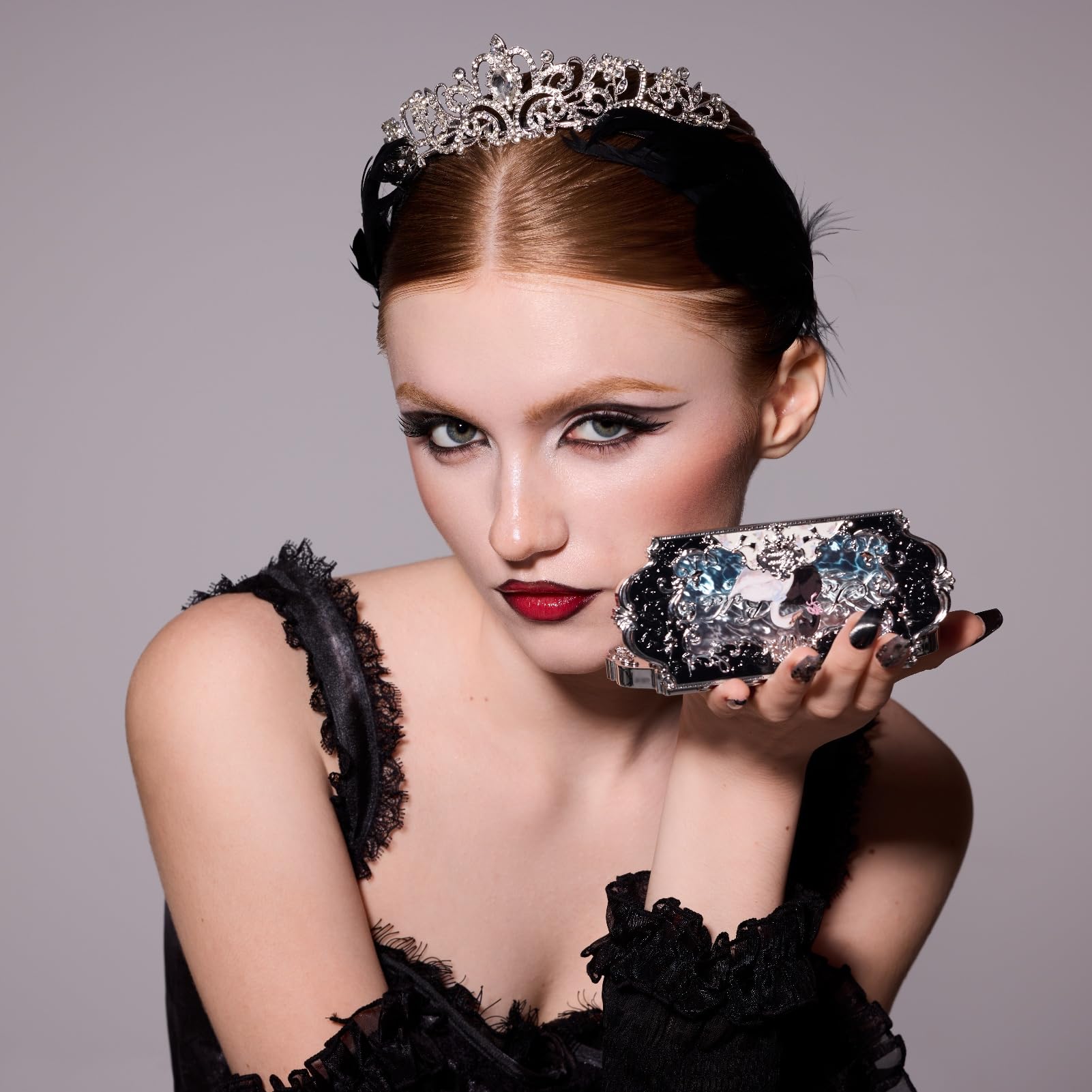 Flower Knows Swan Ballet metallic silver shimmers enhance dramatic daytime-to-night transitions