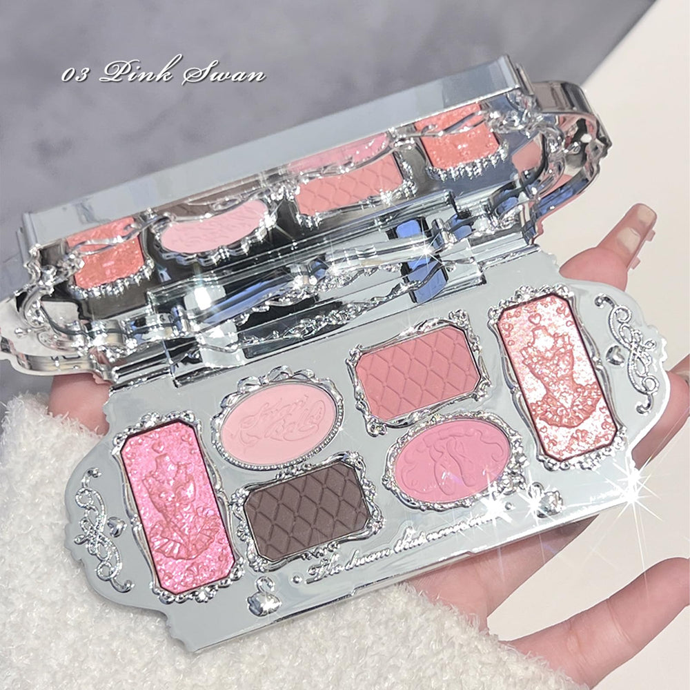Flower Knows Swan Pink Swan swatch shows soft pinks and versatile day to night use.