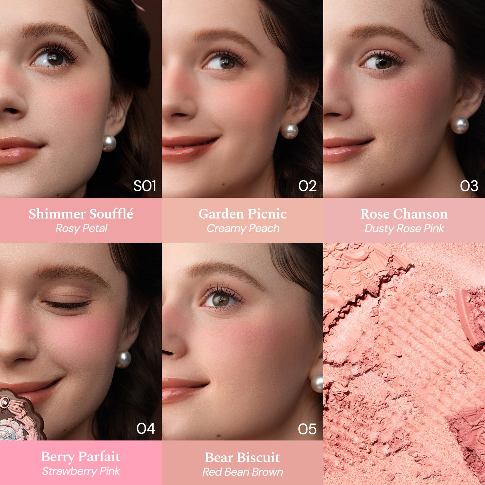 Flower Knows Sweetie Bear 01 Shimmer Soufflé pink swatch soft flush