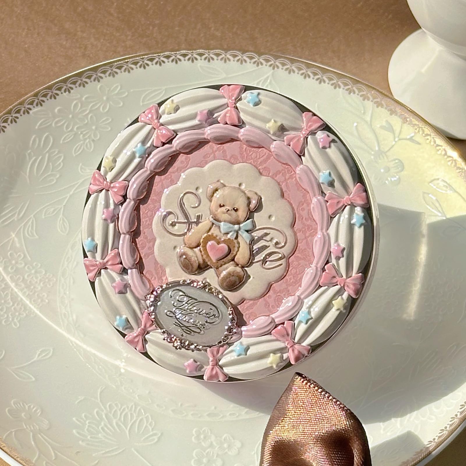 Flower Knows Sweetie Bear compact size fits purse for all-day wear