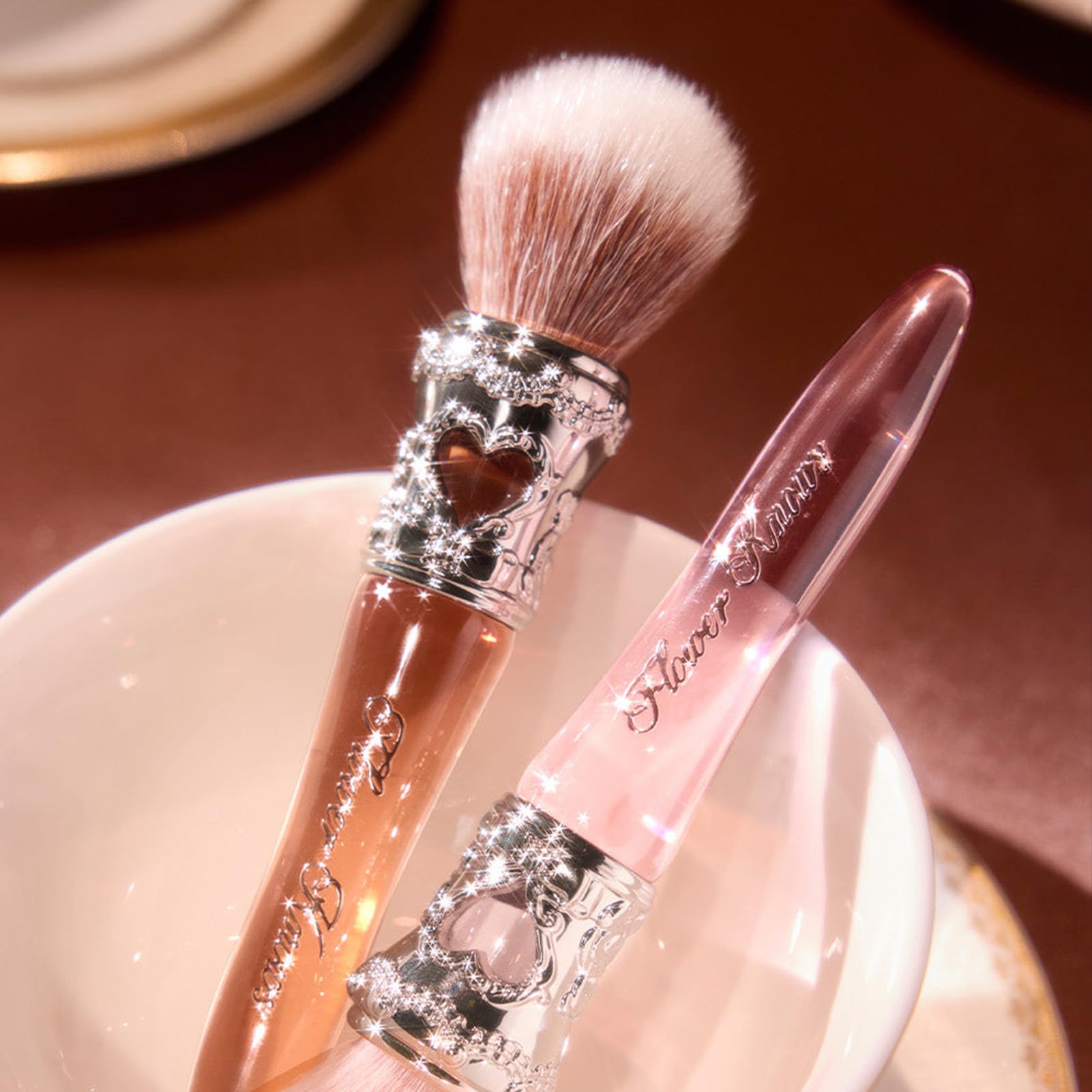 Flower Knows Sweetie Bear rounded blush brush chocolate bristles blend seamlessly for natural-looking cheeks.
