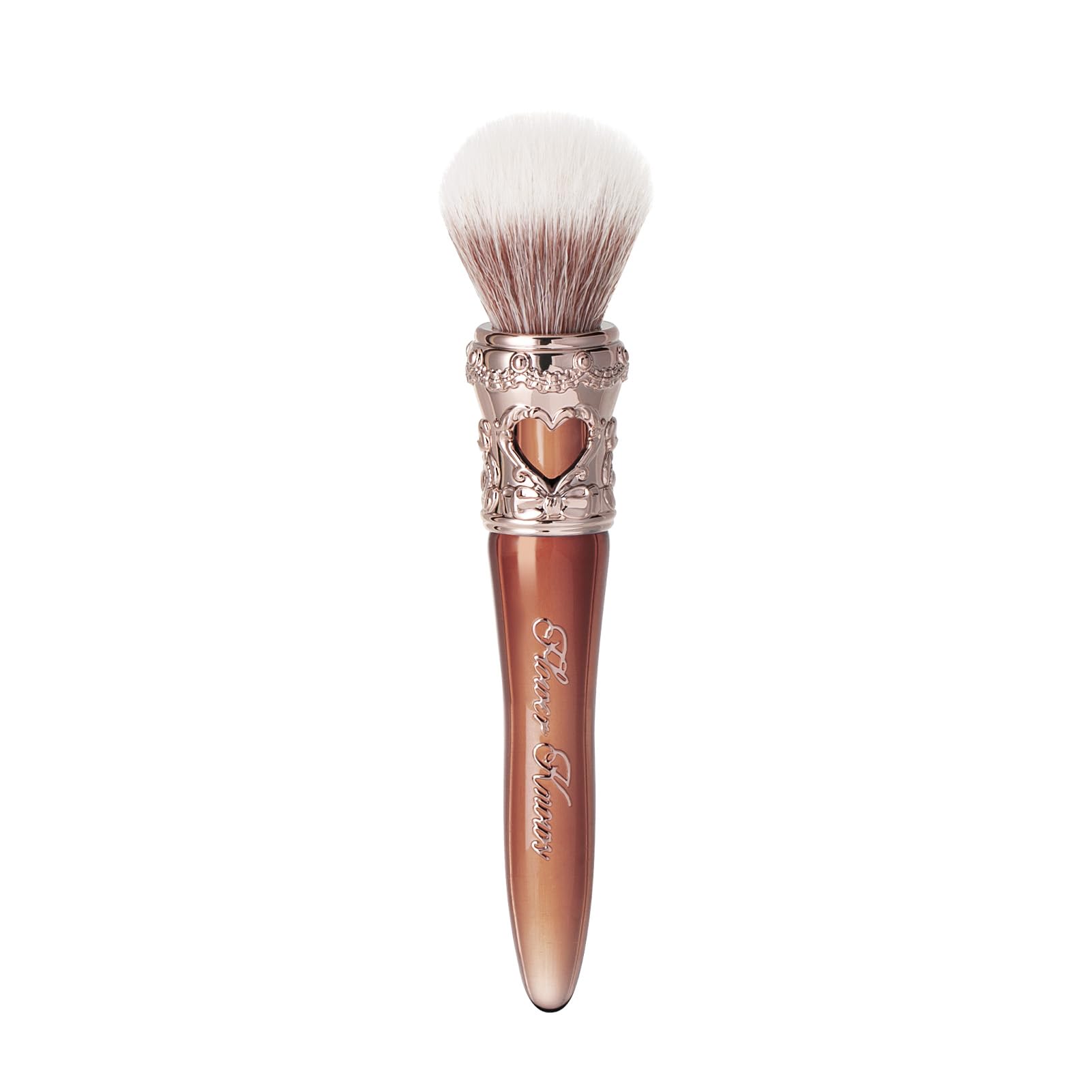 Flower Knows Sweetie Bear rounded blush brush close-up on chocolate bristles for soft pickup.