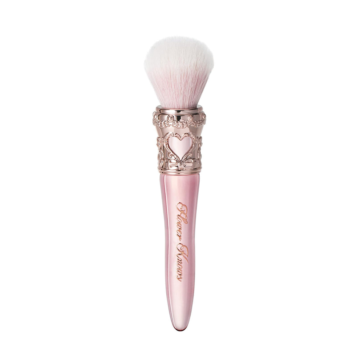 Flower Knows Sweetie Bear Rounded Blush Brush Strawberry Pink delivers seamless color for natural cheeks.