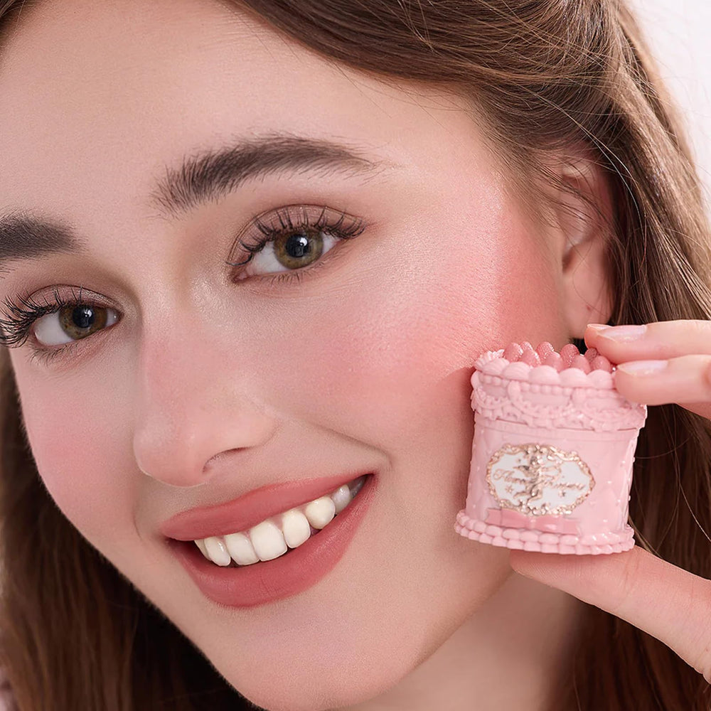 Flower Knows transfer-proof matte finish shown on lips with smudge resistance.