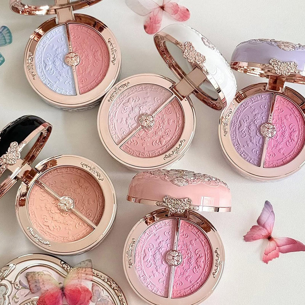 Flower Knows versatile shade duos support sculpting, brightening, and even eyeshadow or highlighter uses.