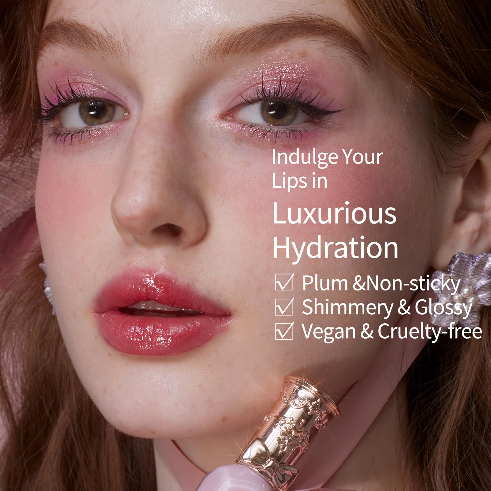 Flower Knows lip gloss applicator applying product for smooth coverage