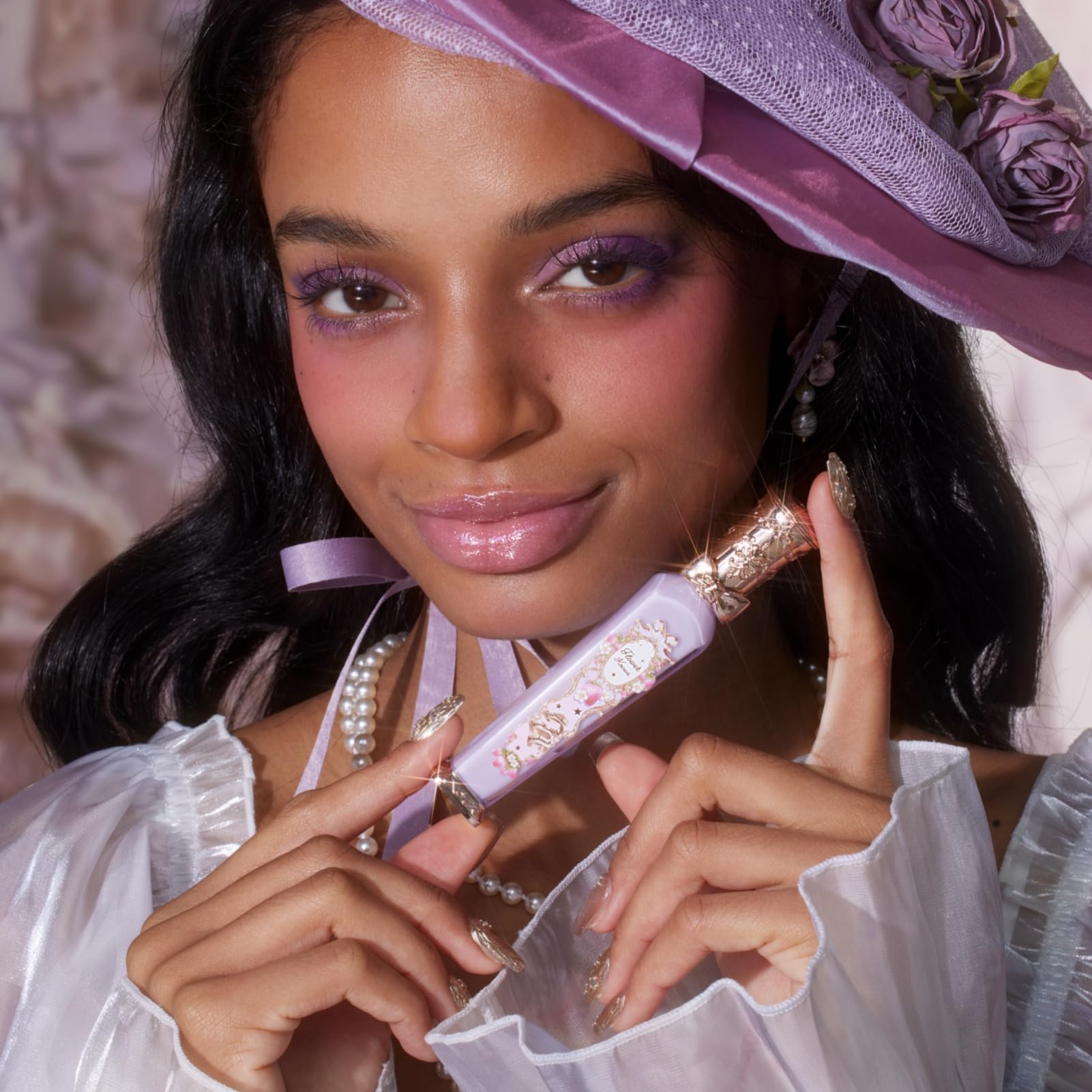Flower Knows Violet Strawberry Rococo Glowy Lip Gloss pearlescent finish adds glow