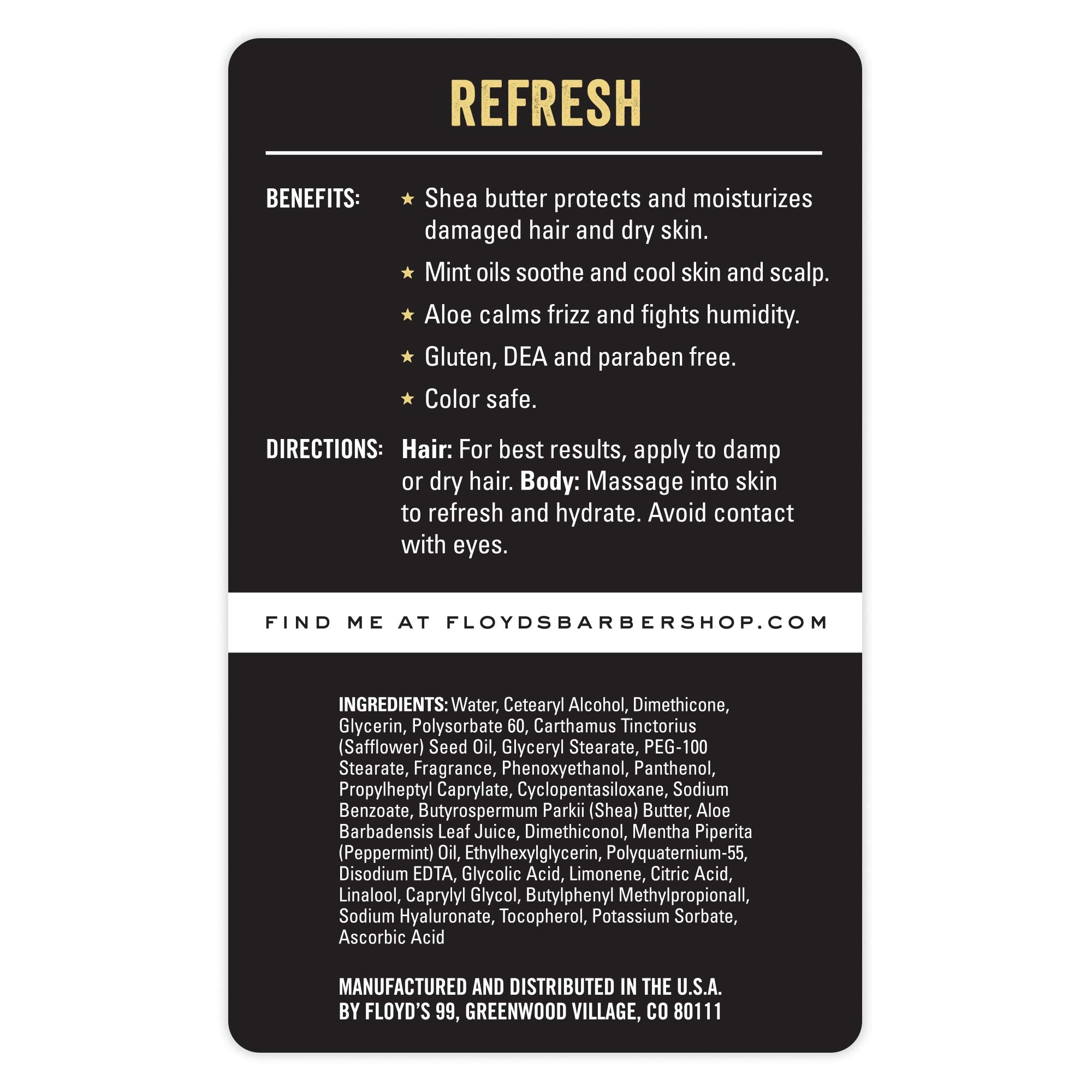 Floyd's 99 Refresh conditioner being applied helps detangle and ease styling.