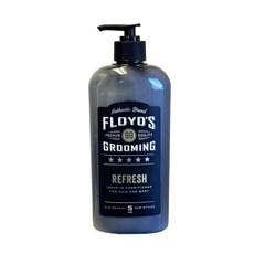 Floyd's 99 Refresh conditioner bottle highlights cooling mint formula for hair.