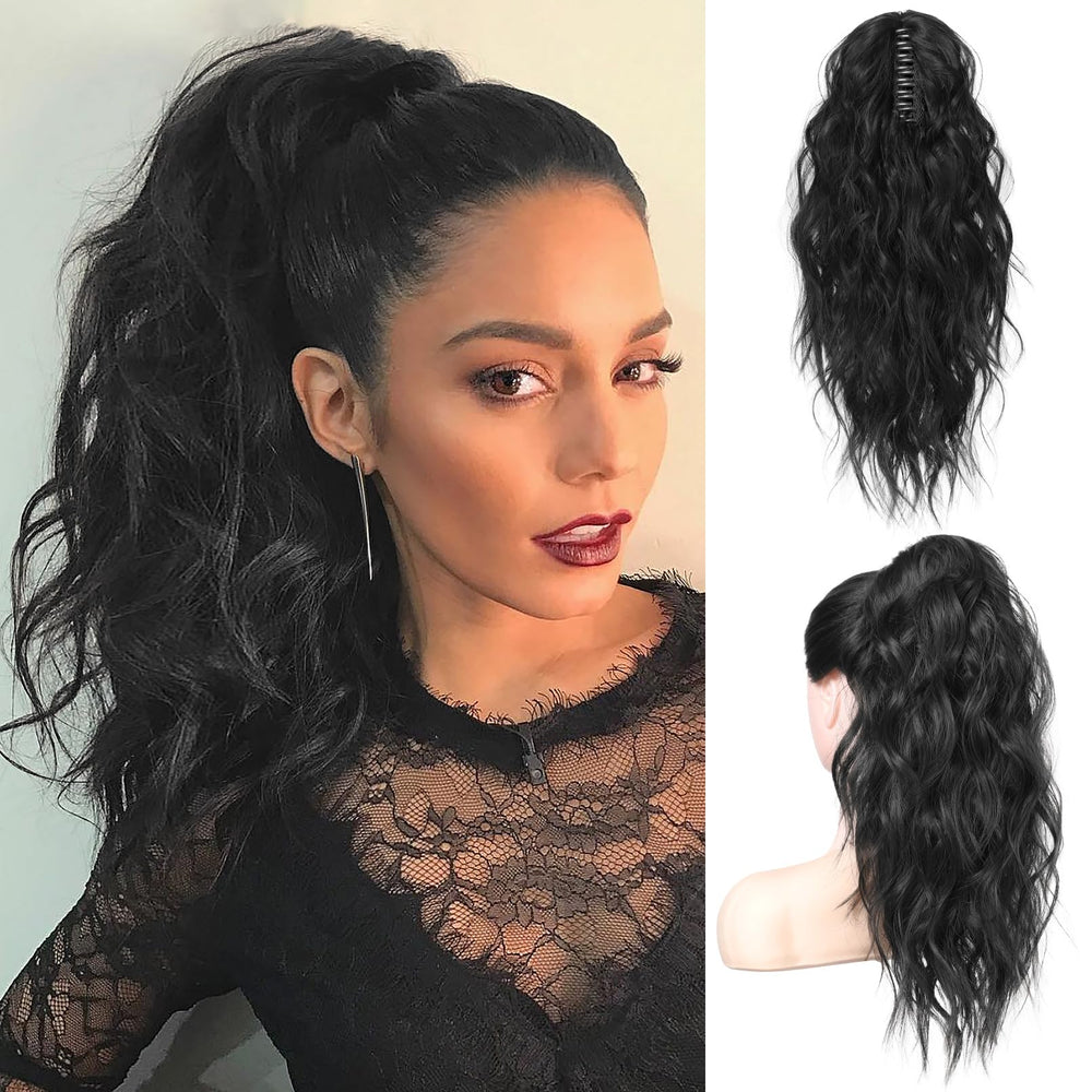 Flufymooz pony-tail 18in claw-clip design for effortless everyday volume.