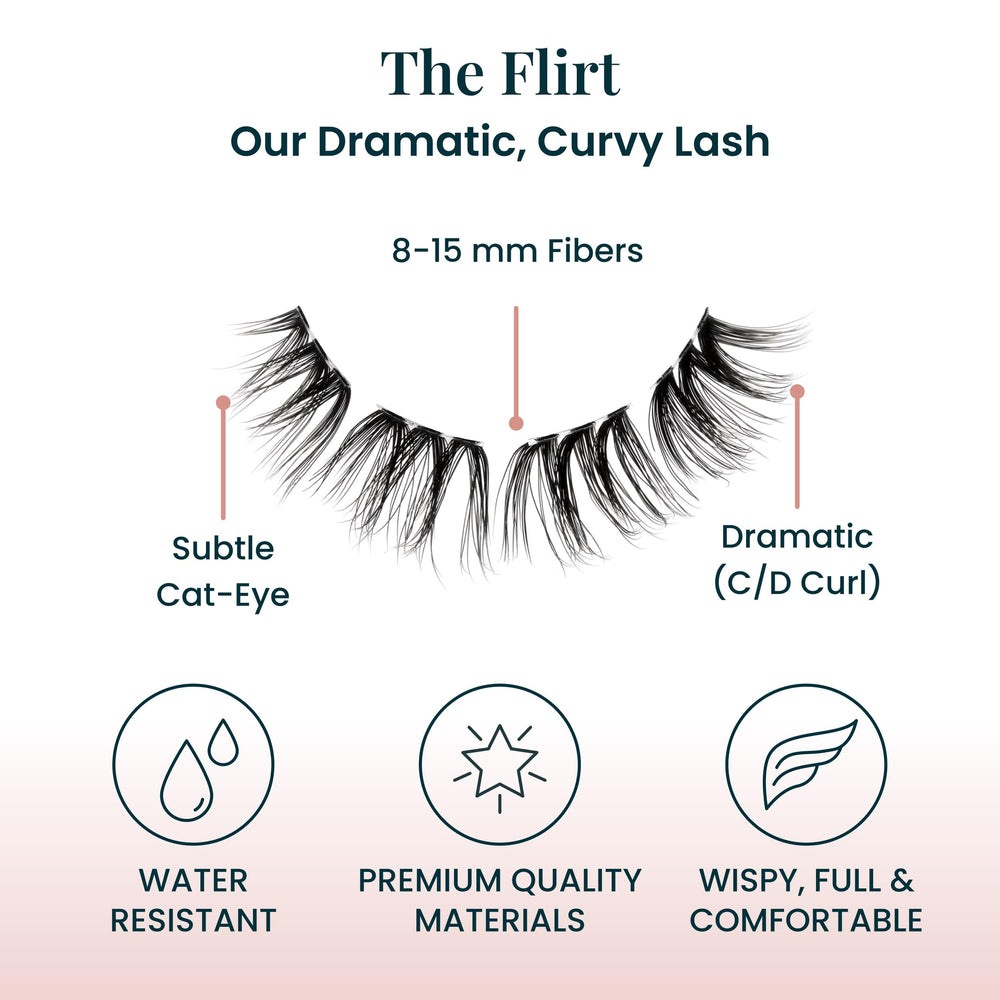 FlutterHabit Flirt Ready Set natural-look lashes blend with real lashes.