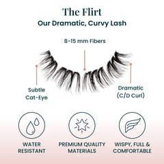 FlutterHabit Flirt Ready Set natural-look lashes blend with real lashes.