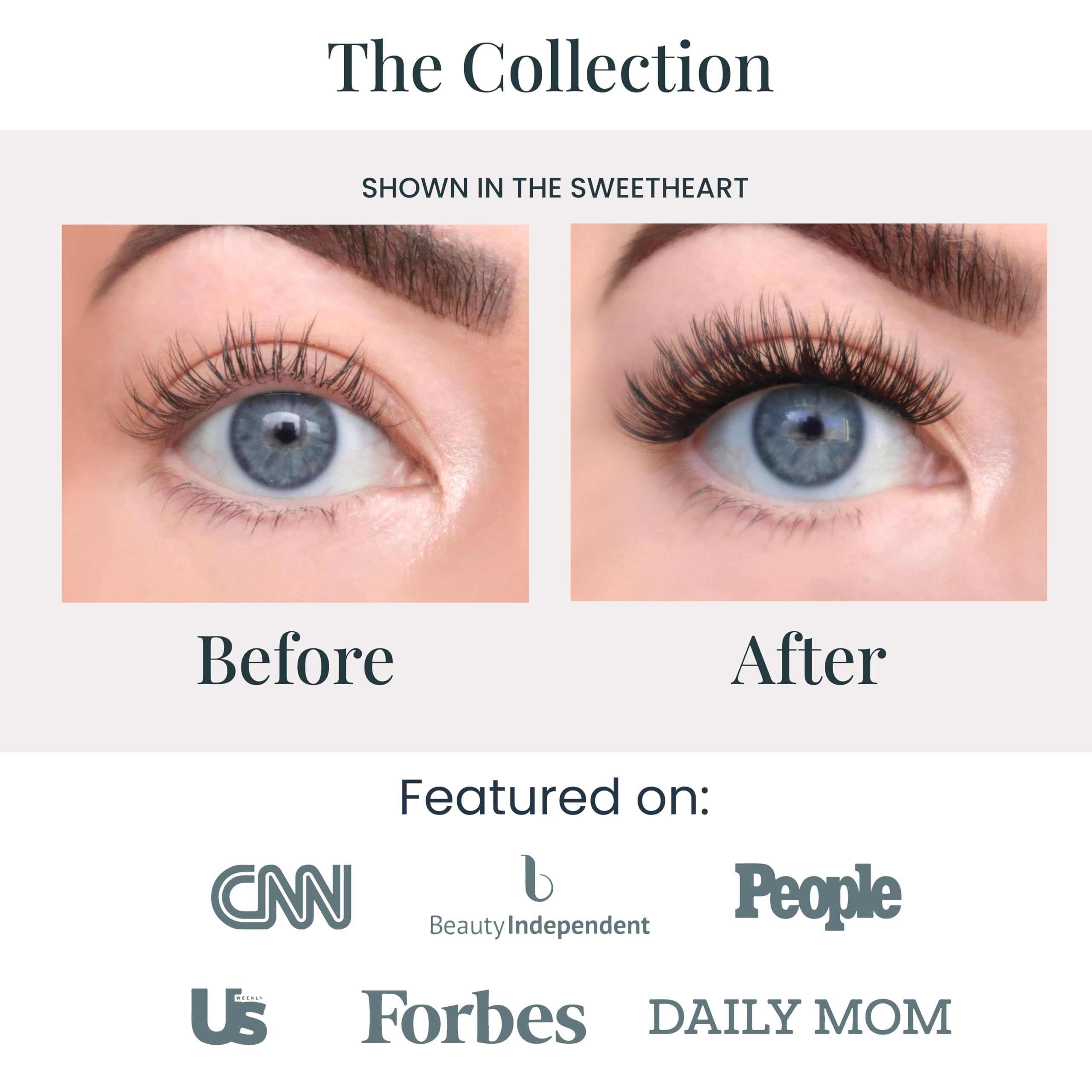 FlutterHabit pre-clustered lashes close-up demonstrates effortless, no-map application.