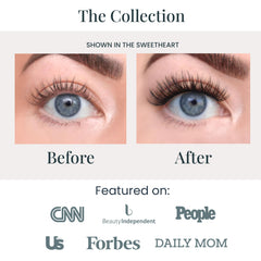 FlutterHabit pre-clustered lashes close-up demonstrates effortless, no-map application.