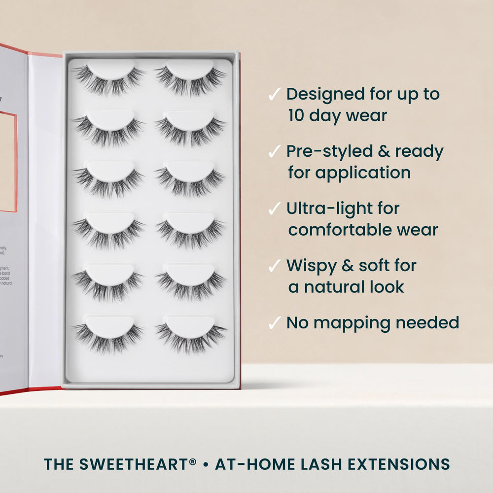 FlutterHabit Sweetheart lash clusters during application illustrate salon-quality at-home results
