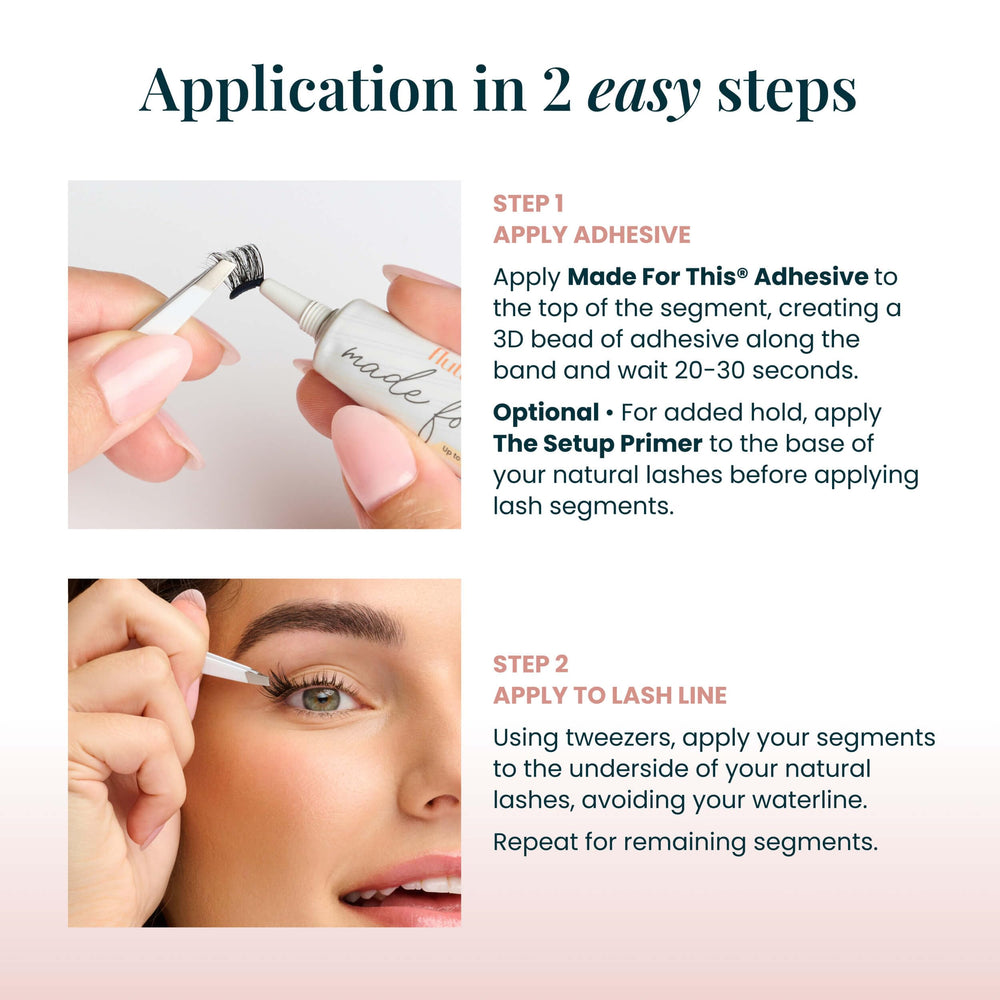 FlutterHabit The Sweetheart Lashes adhesive option shows secure wear with compatible settings