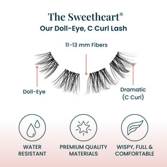 FlutterHabit The Sweetheart Lashes on eye shows natural curl for enhanced eyes