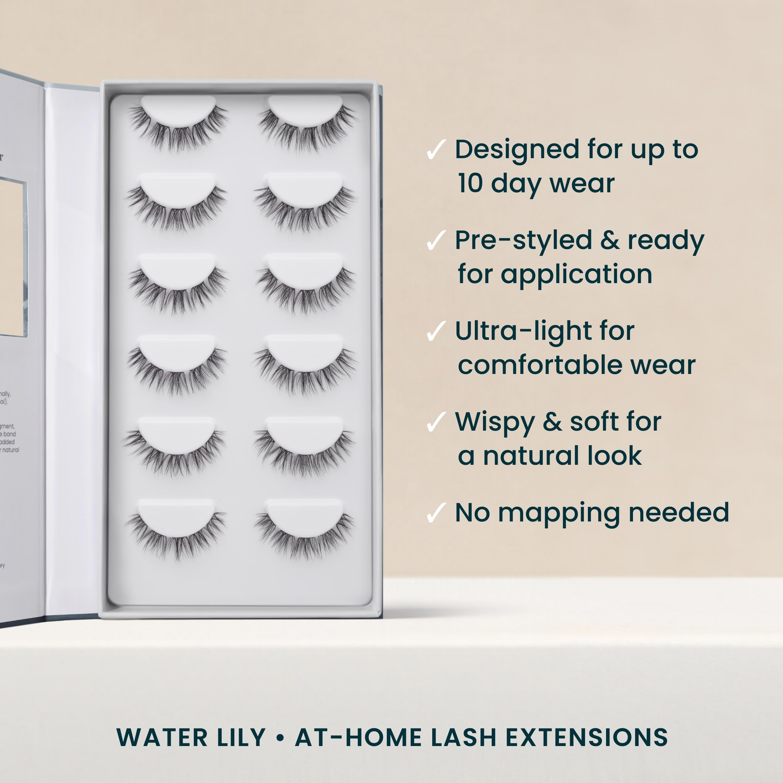 FlutterHabit Water Lily Lash Clusters wear-test demonstrating secure daily wear.