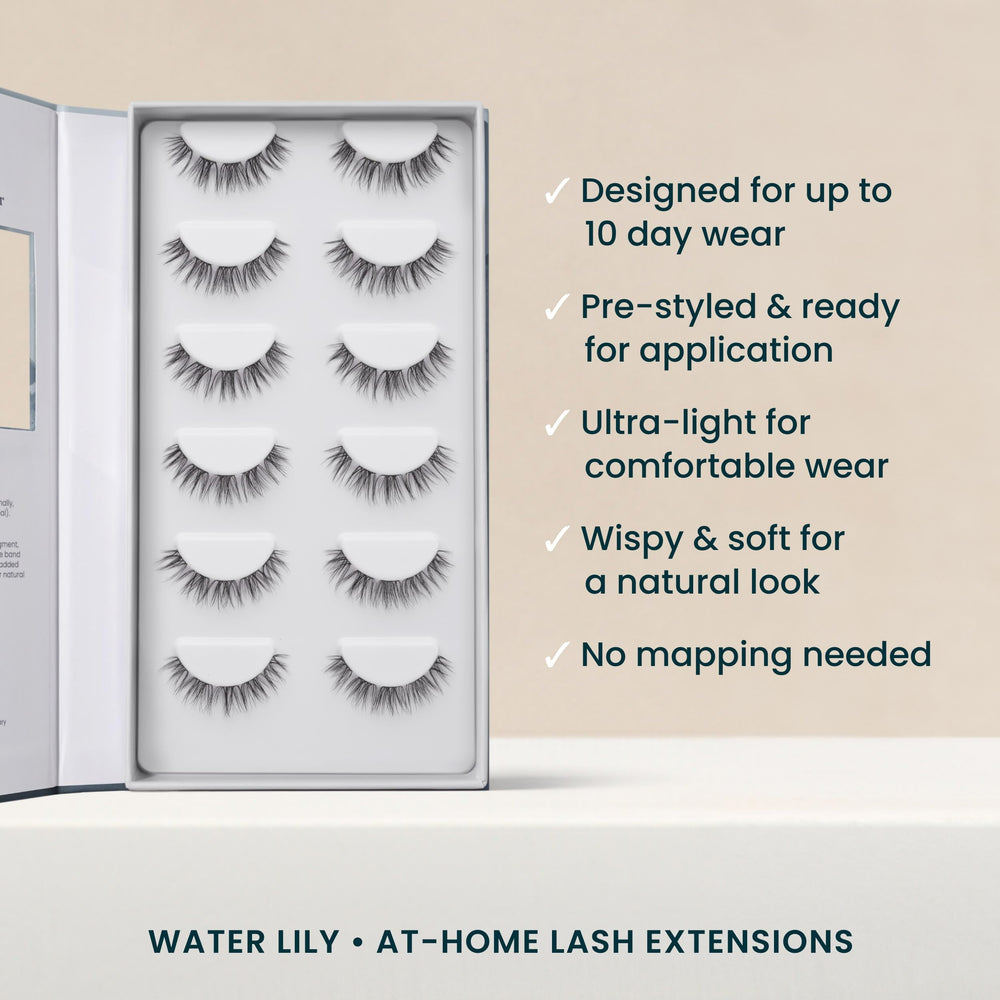 FlutterHabit Water Lily Lash Clusters wear-test demonstrating secure daily wear.