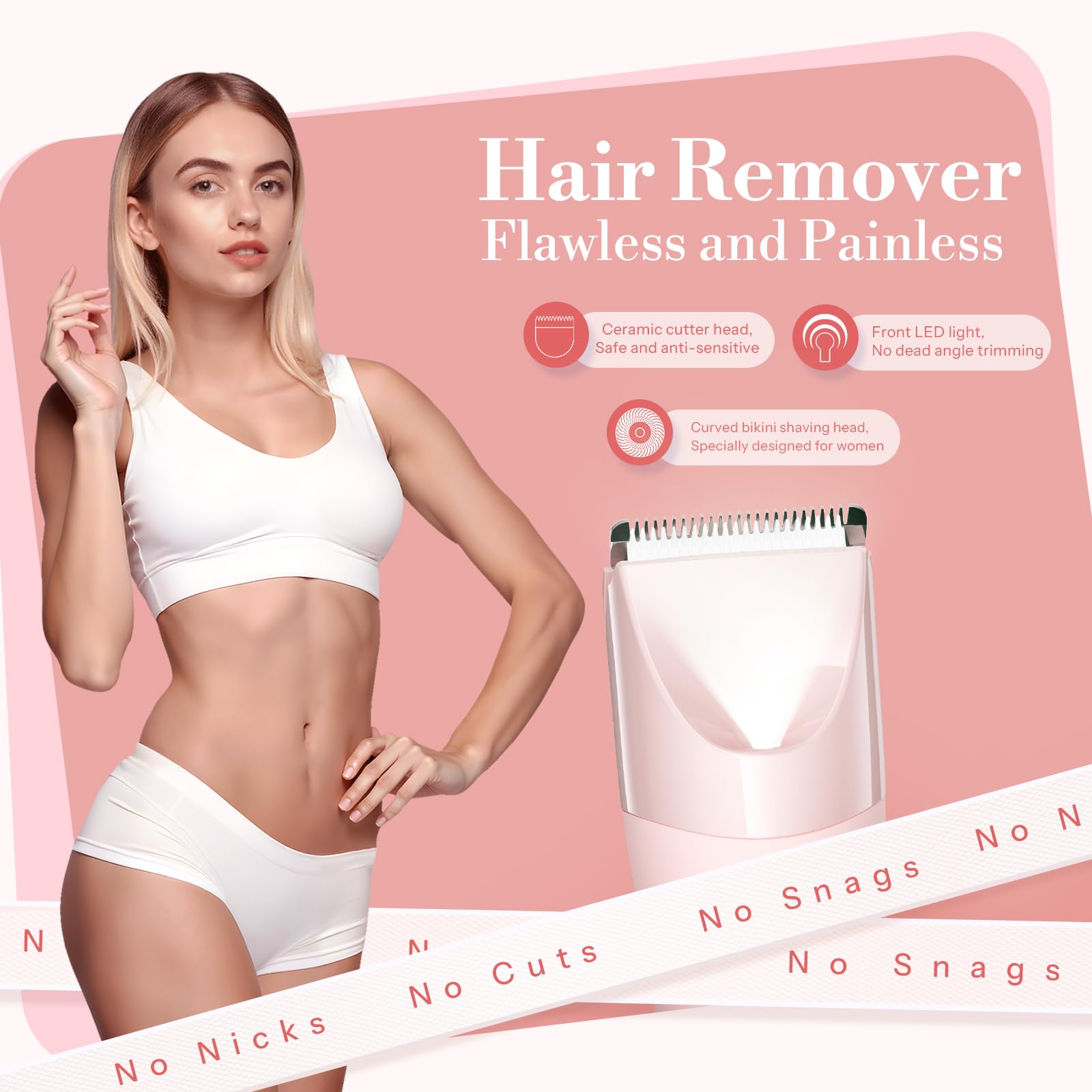 Flyant bikini trimmer LED light active for precise trimming