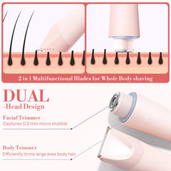 Flyant bikini trimmer rose pink angled view showing ergonomic grip