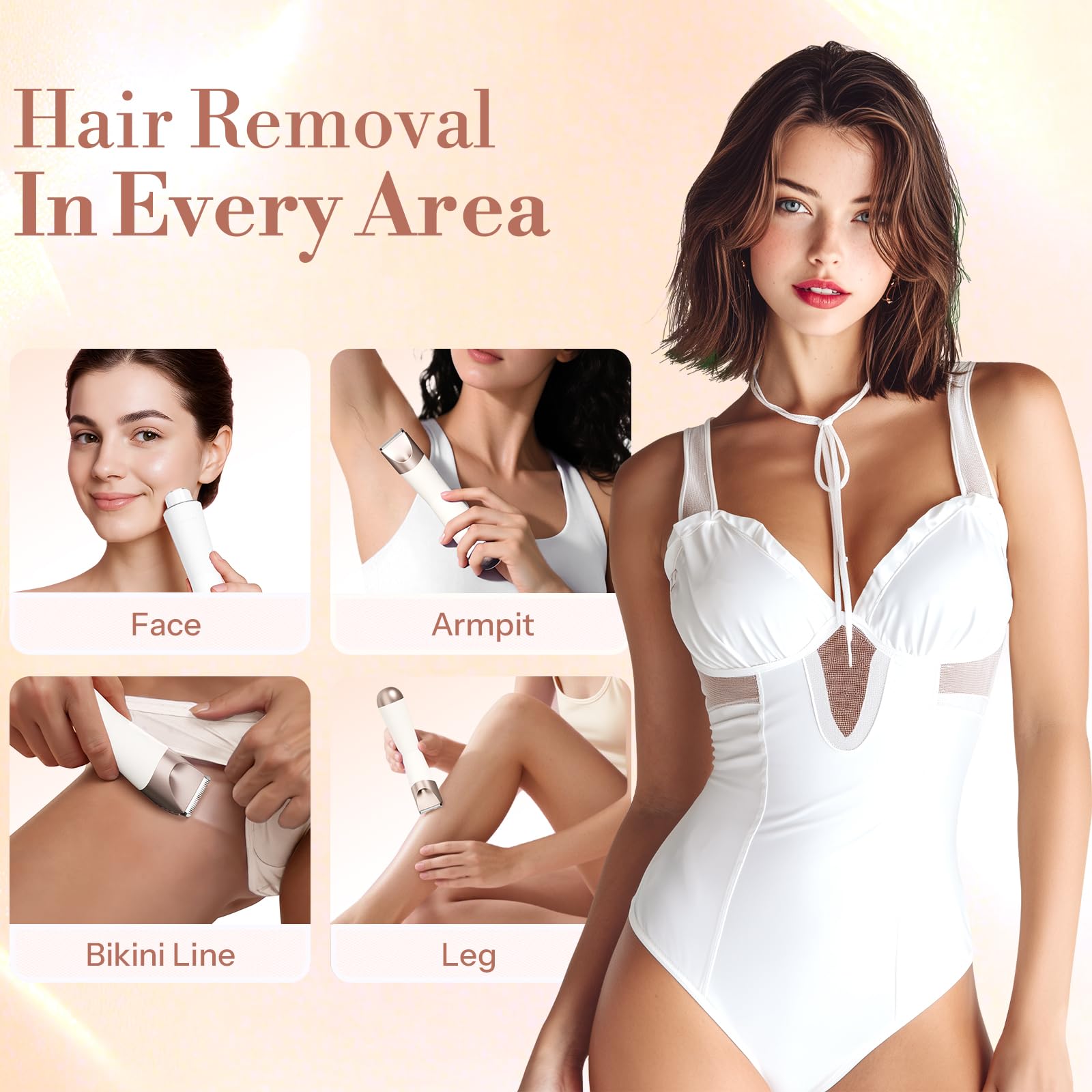 Flyant Bikini Trimmer led-light helps you see contours for precise grooming