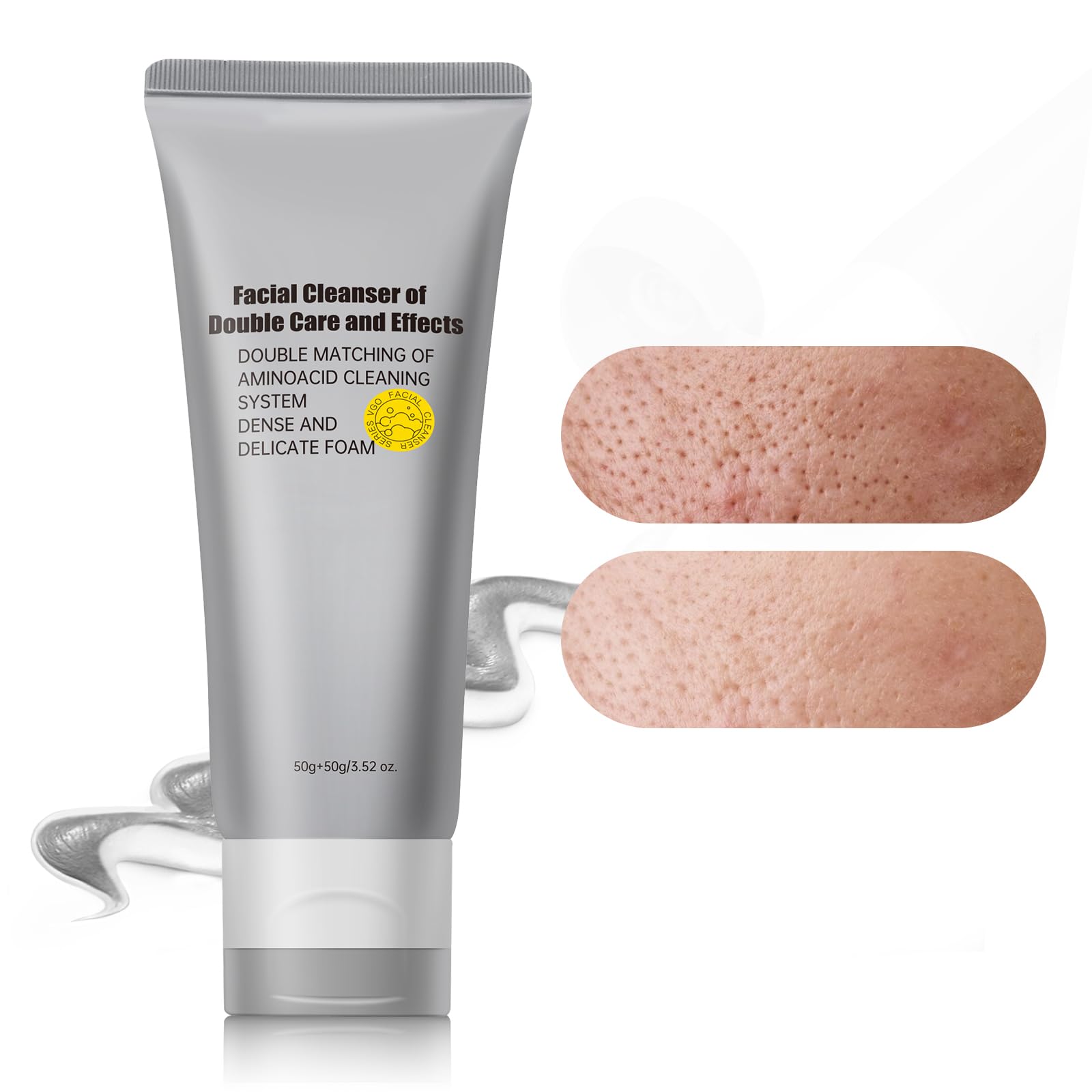 Flyleaf Gentle Exfoliating Face Wash bottle pour demonstrates easy daily cleansing for balanced skin